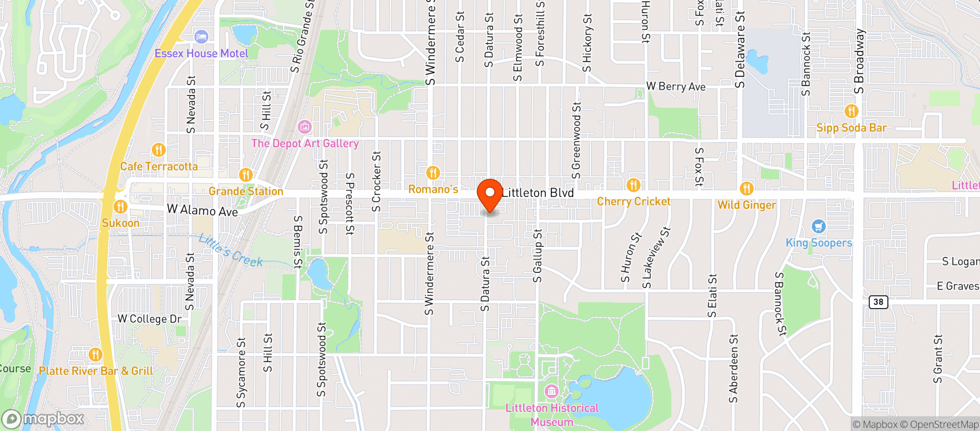 Map showing The Dispensary - Littleton