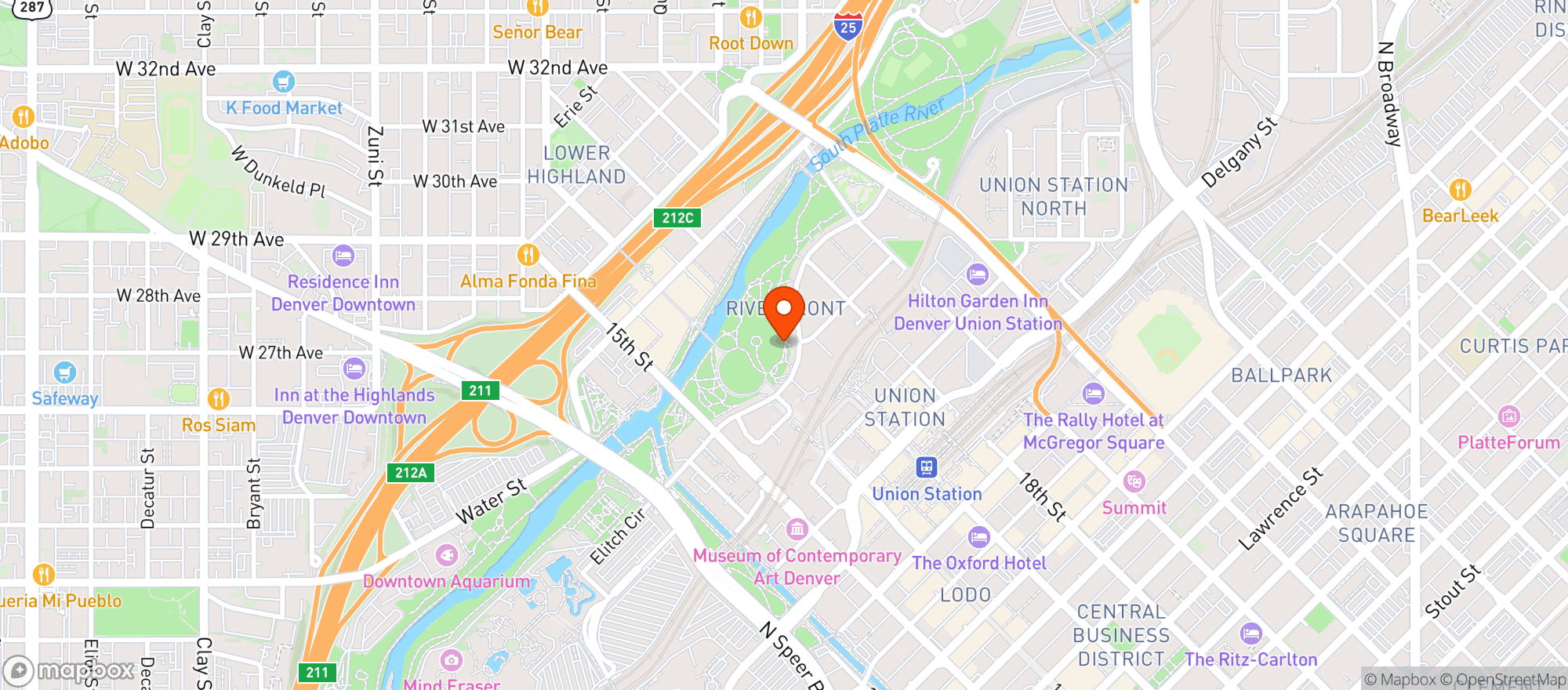 Map showing Riverfront Park