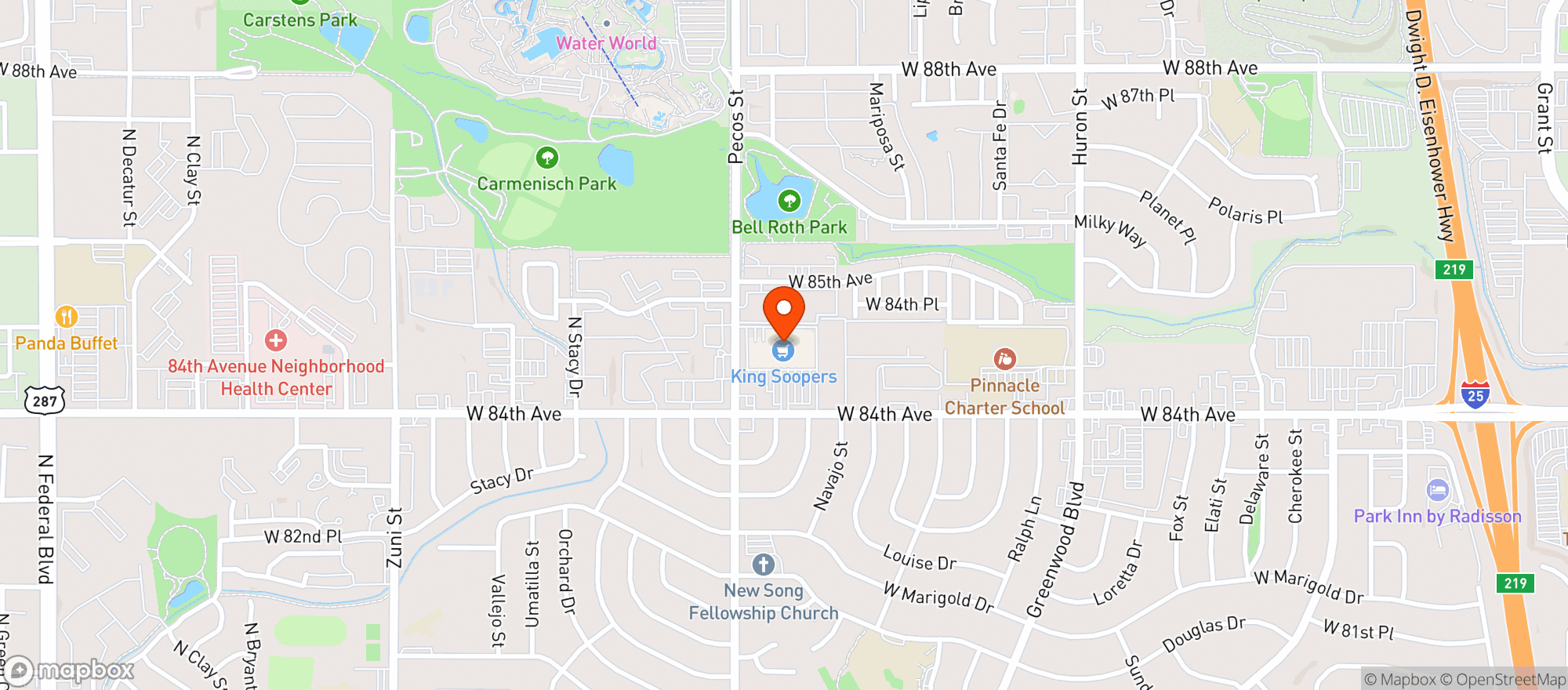 Map showing Kroger King Soopers