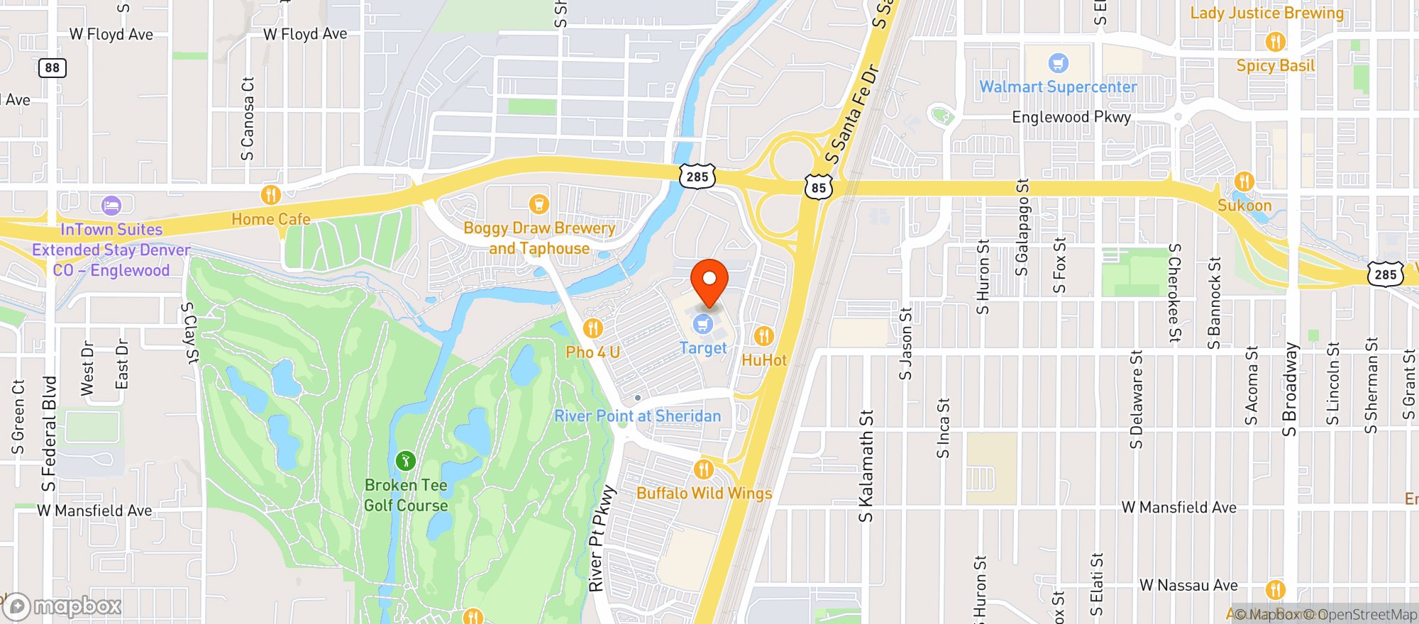 Map showing Target - Sheridan