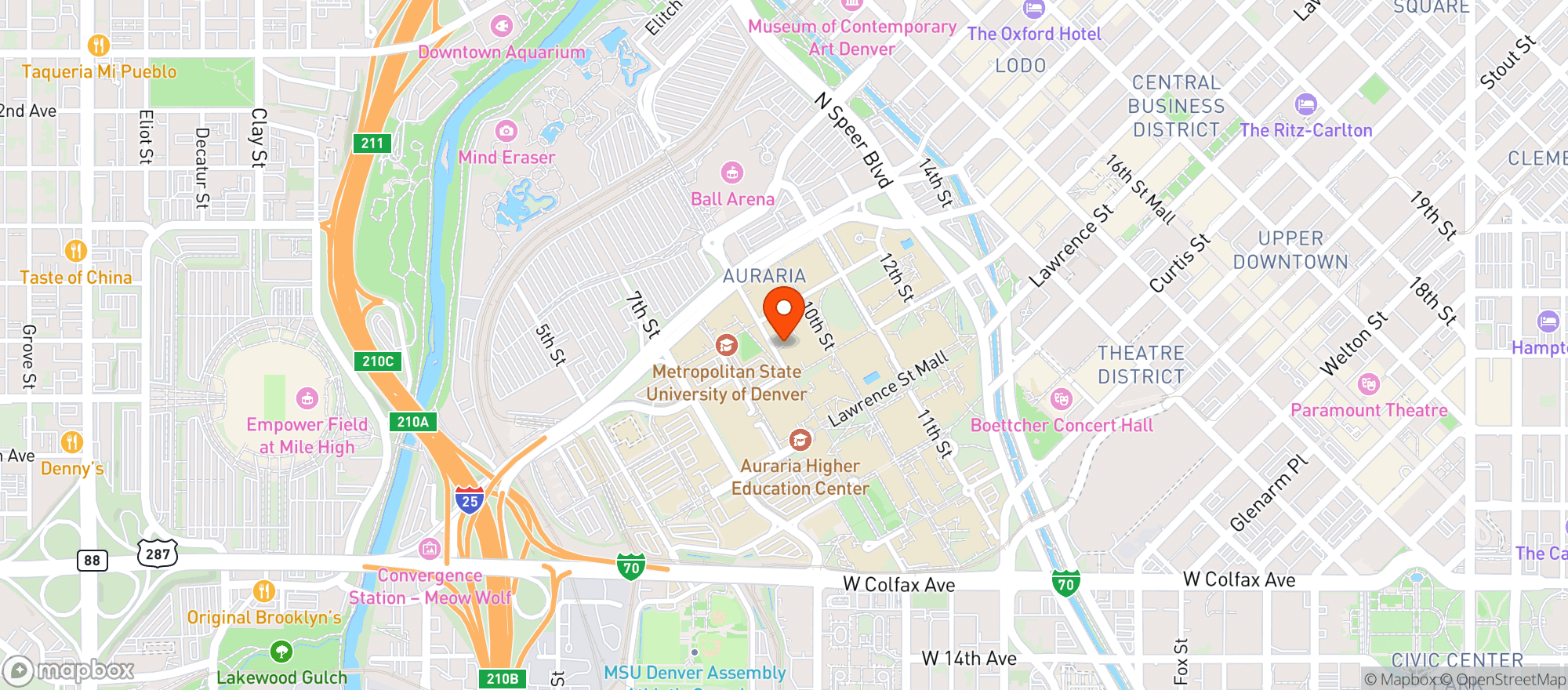 Map showing Quad Side Tavern