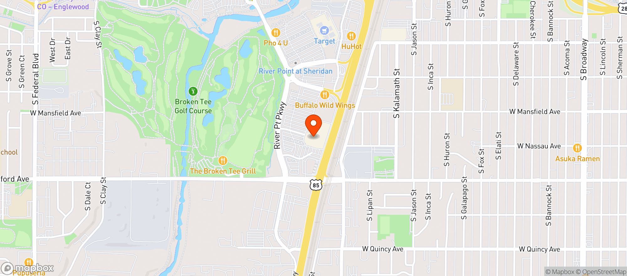 Map showing Costco