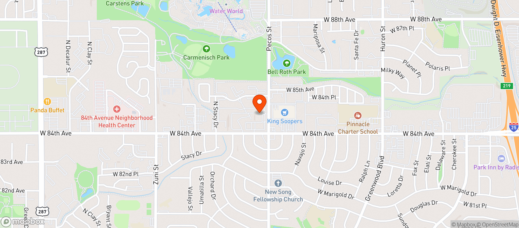 Map showing Green Sativa - Pecos Rec