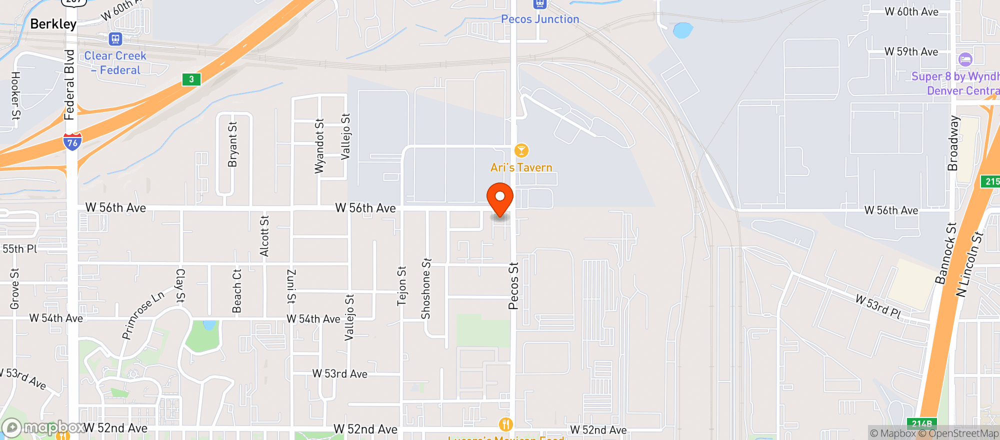 Map showing Pecos Wine & Spirit