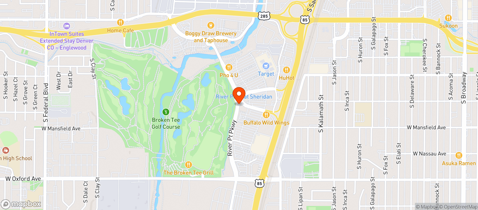 Map showing Parry's Pizzeria & Taphouse - Sheridan