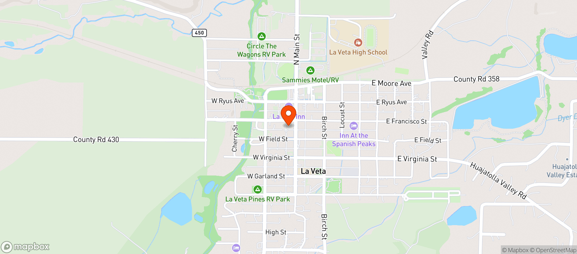 Map showing La Veta Liquors