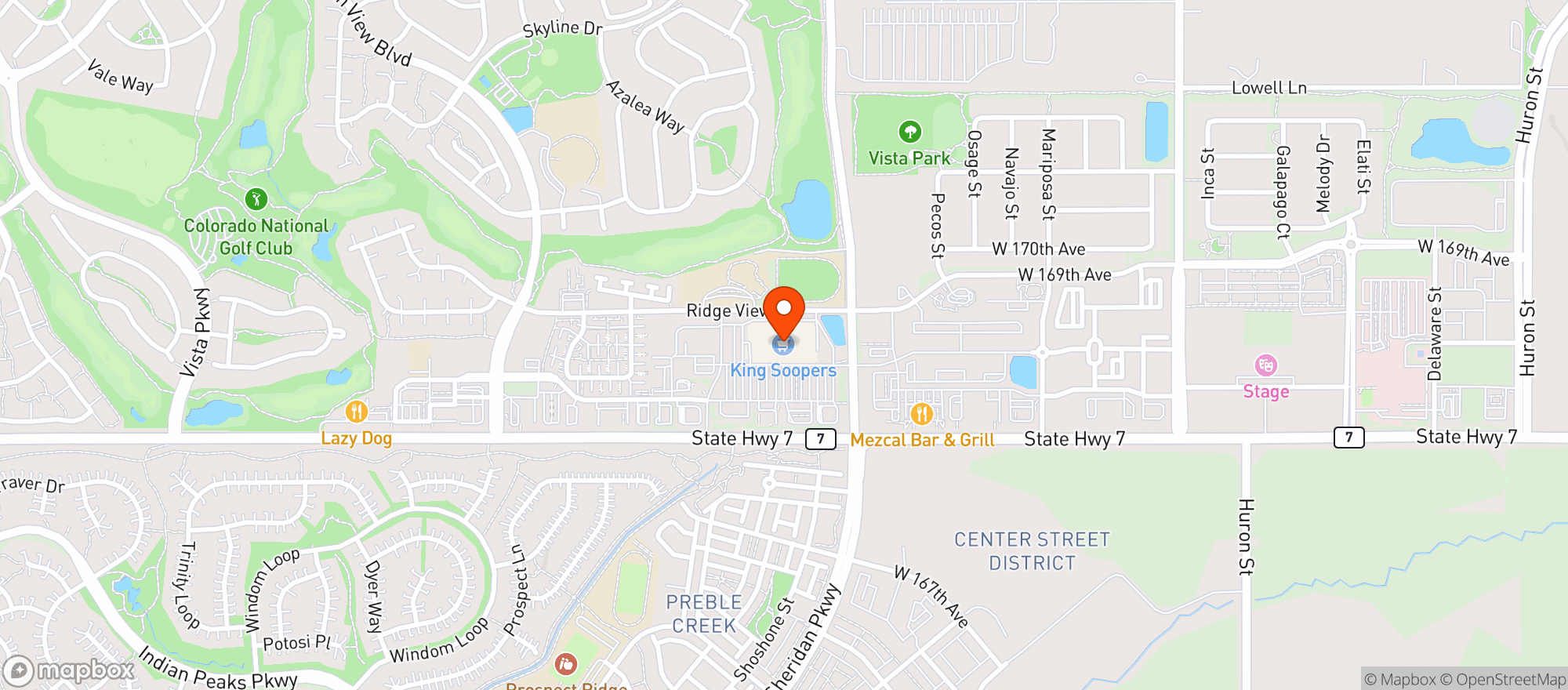 Map showing Kroger King Soopers