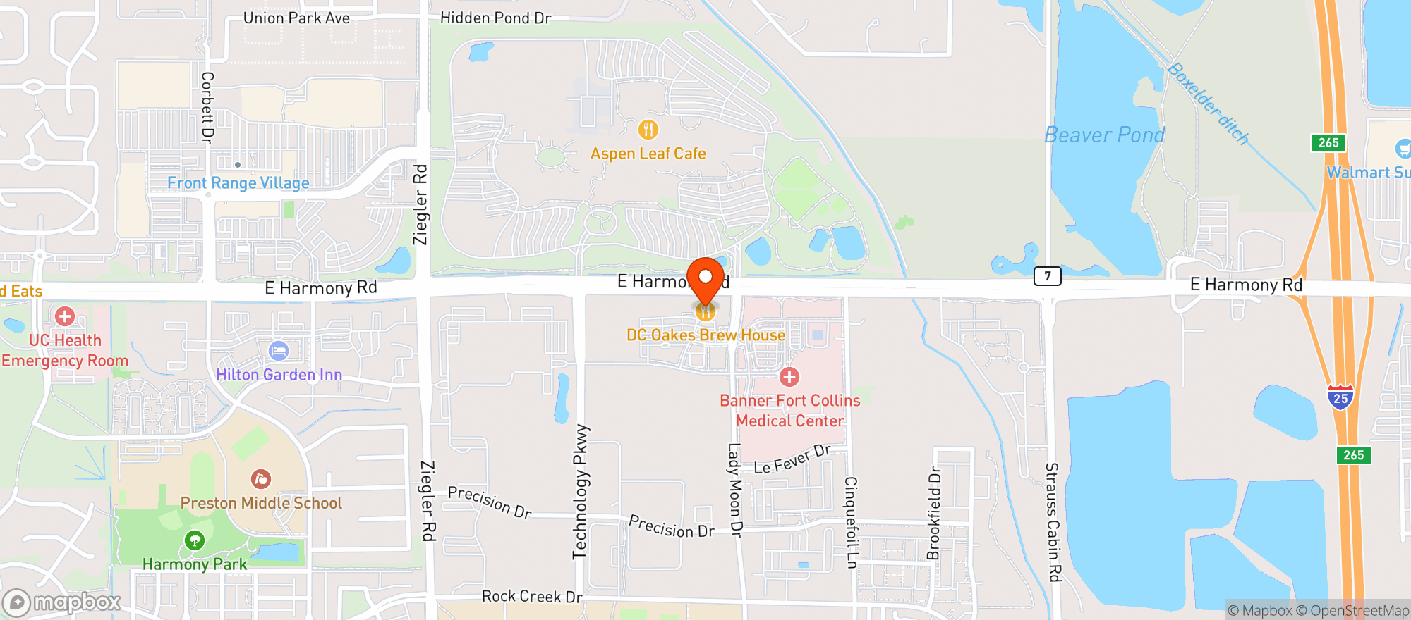 Map showing Dc Oakes Brewhouse & Eatery