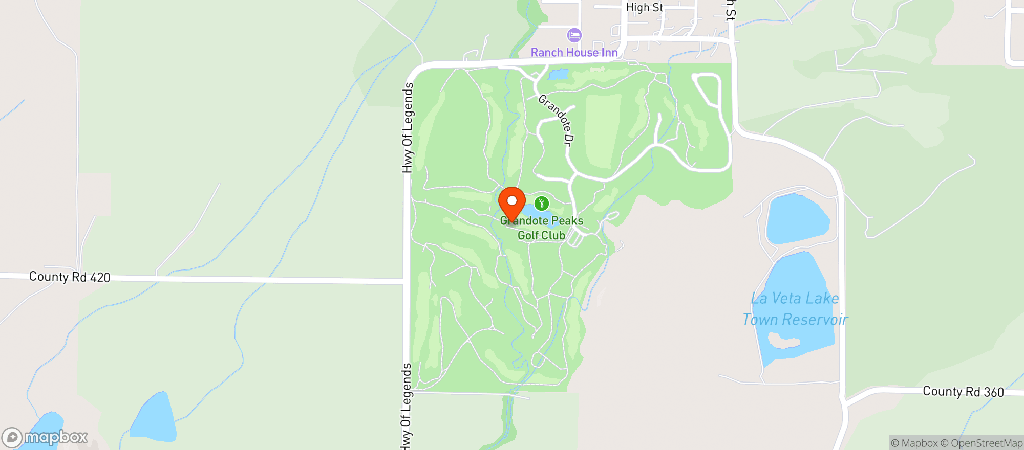 Map showing Grandote Peaks Golf