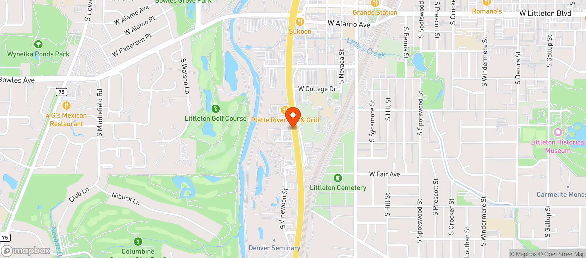 Map showing Santa Fe Spirits