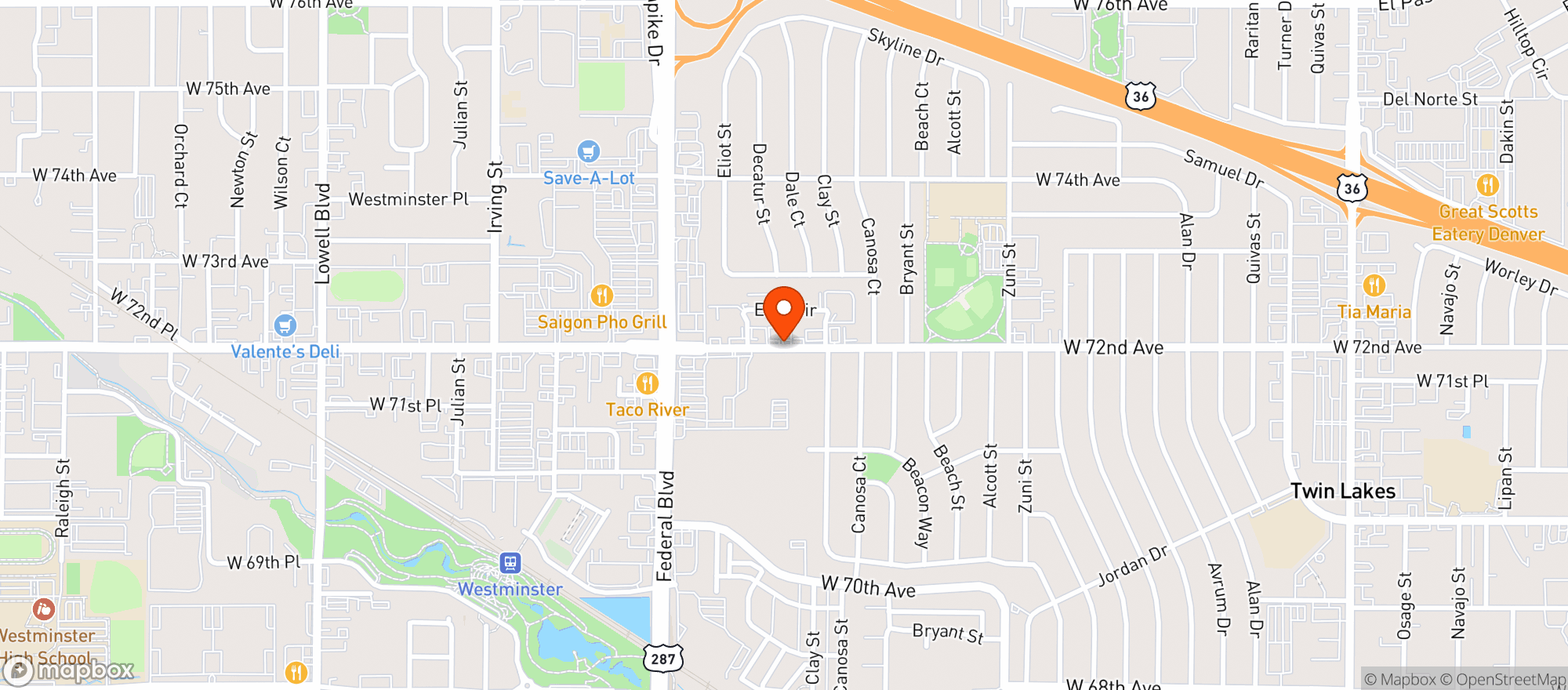 Map showing Guadalajara Sports Bar