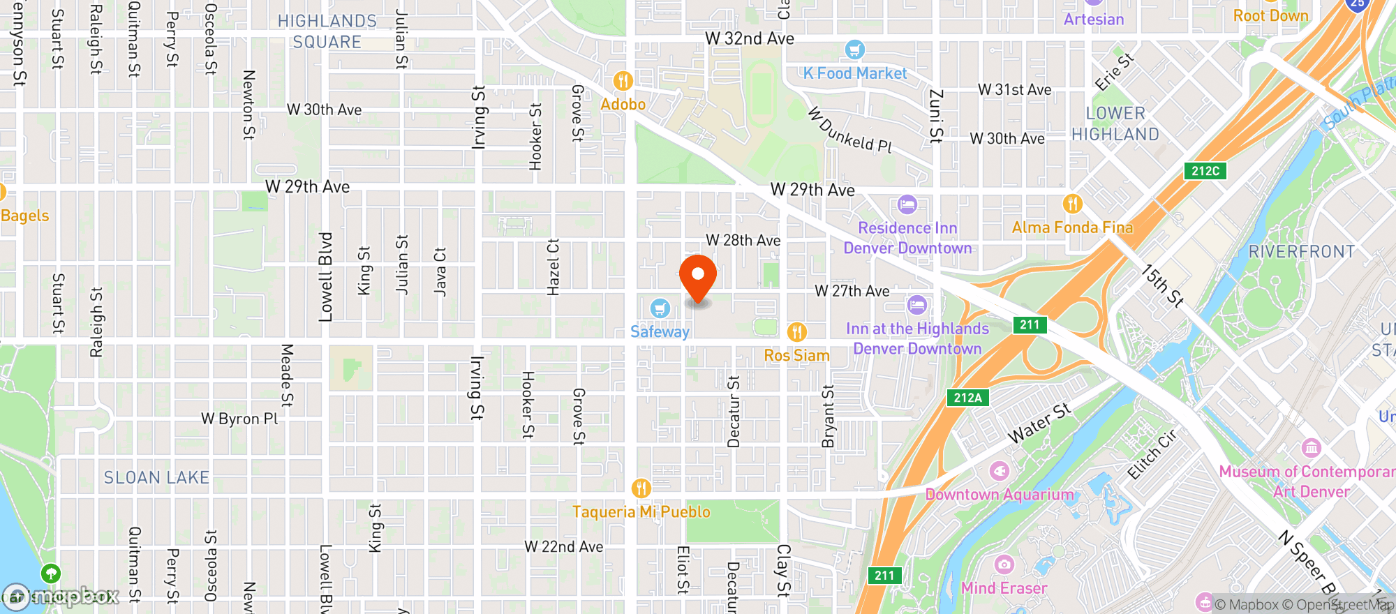Map showing Safeway #1248 - Federal Blvd