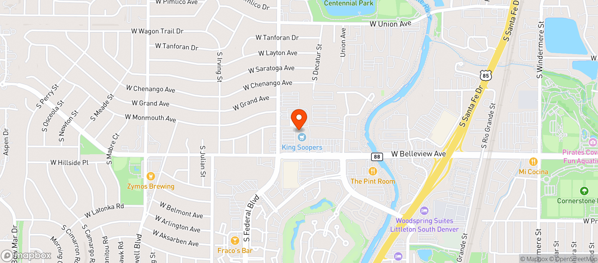 Map showing KING SOOPERS #109