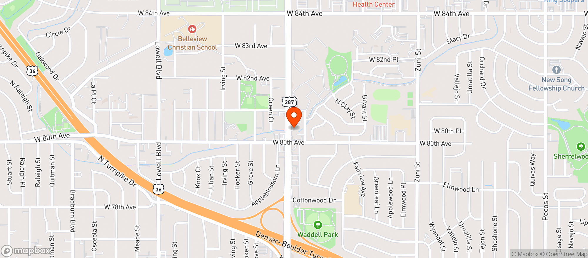 Map showing North Federal Liquor
