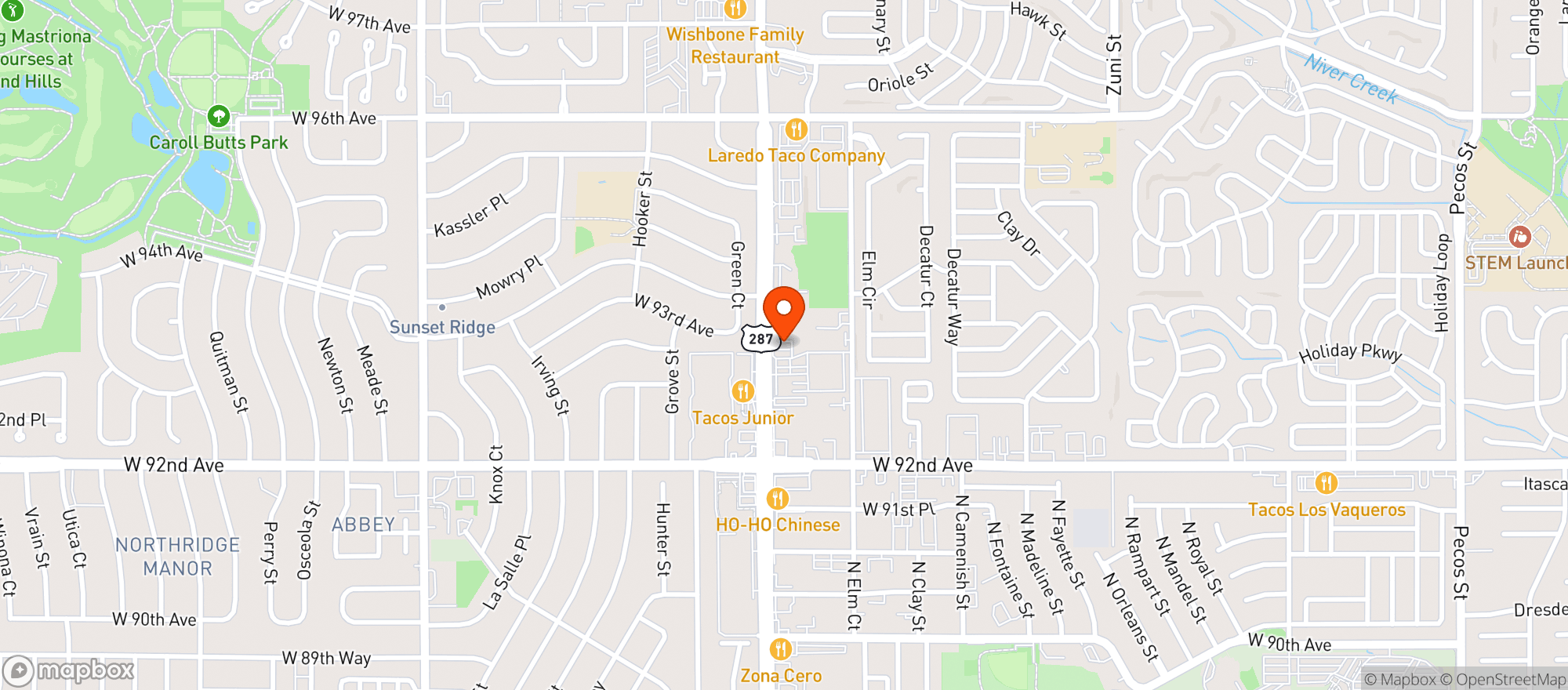 Map showing Lightshade Federal Heights