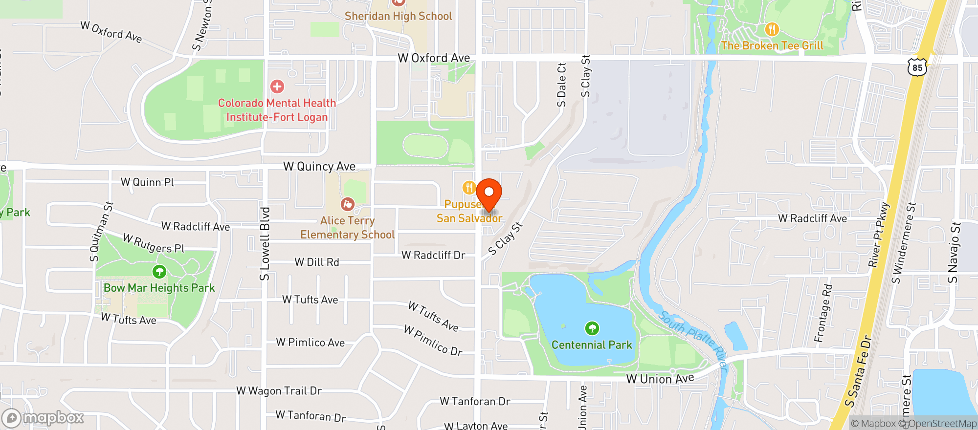 Map showing Bronco Liquors