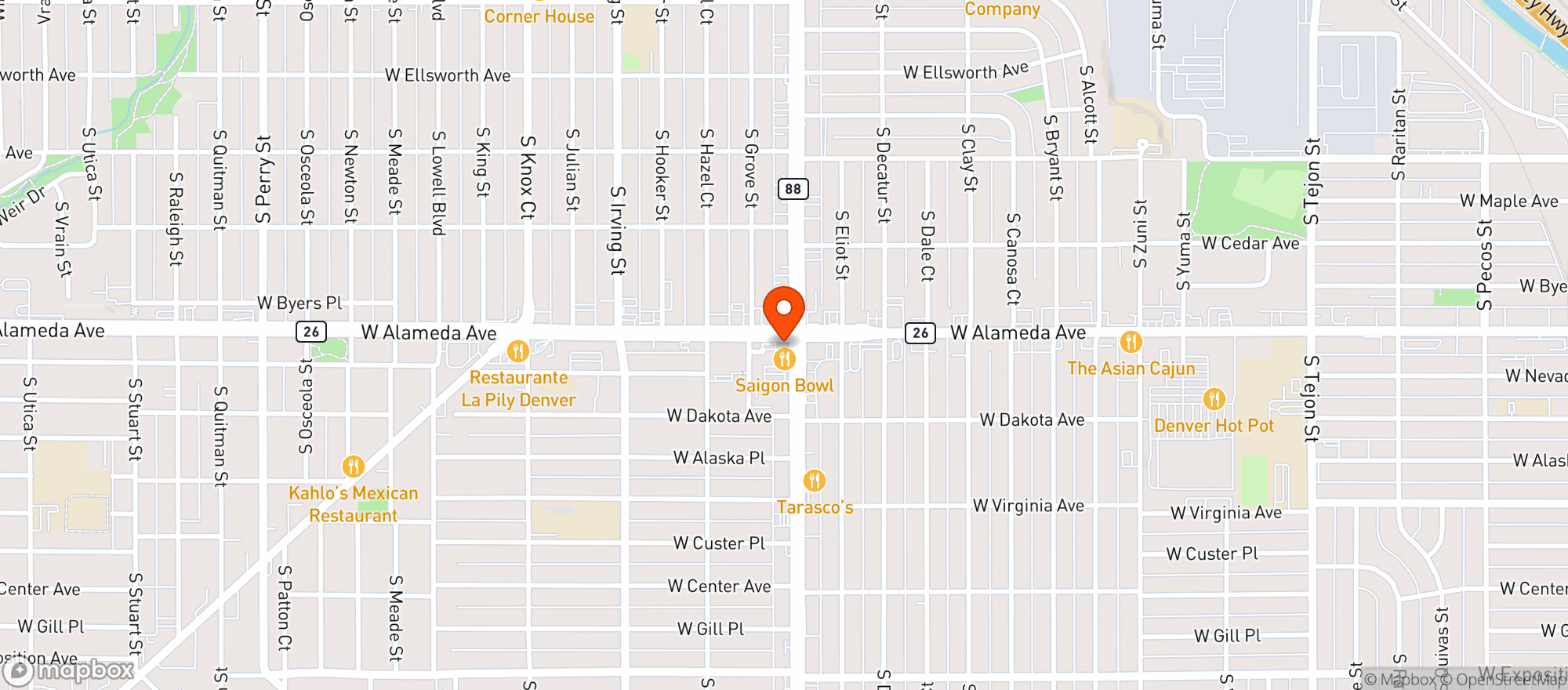 Map showing Bungalow Liquors