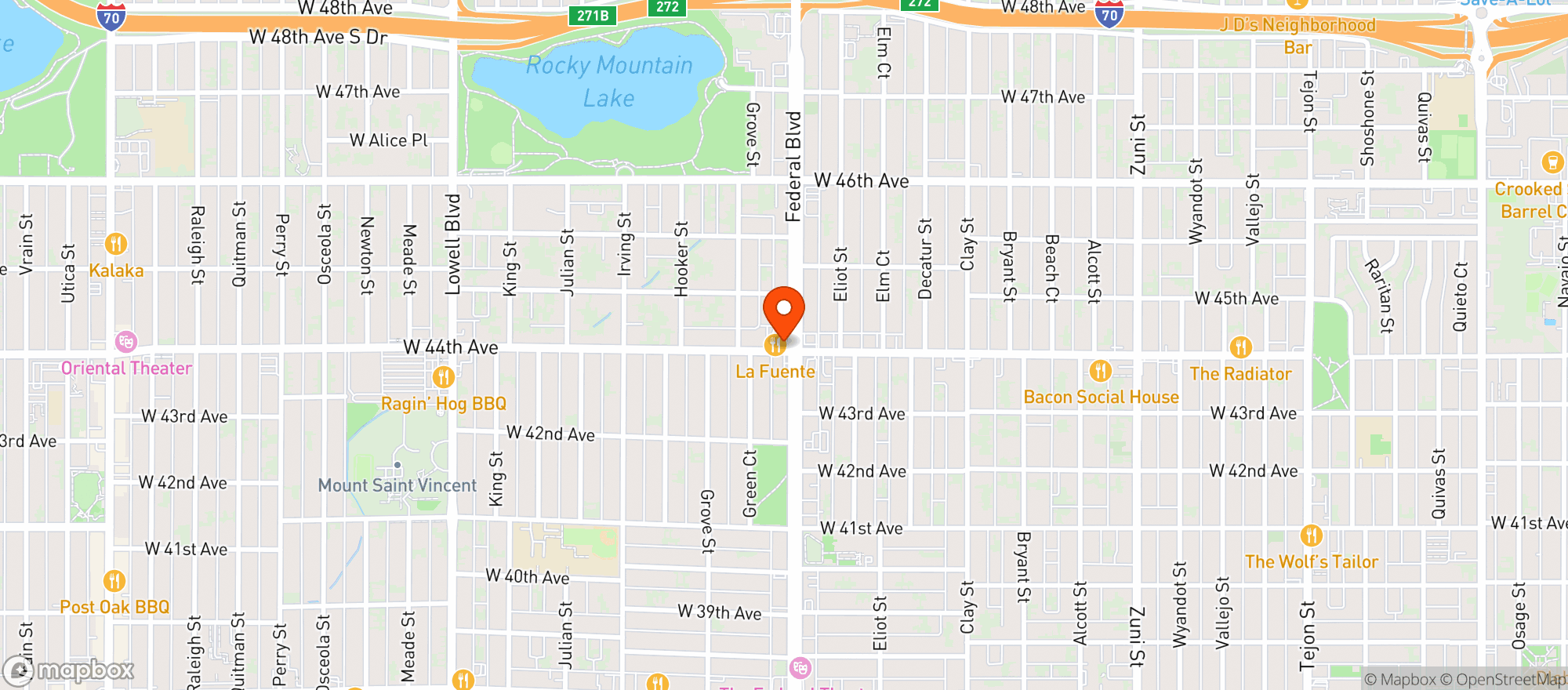 Map showing 44th Corner Liquor