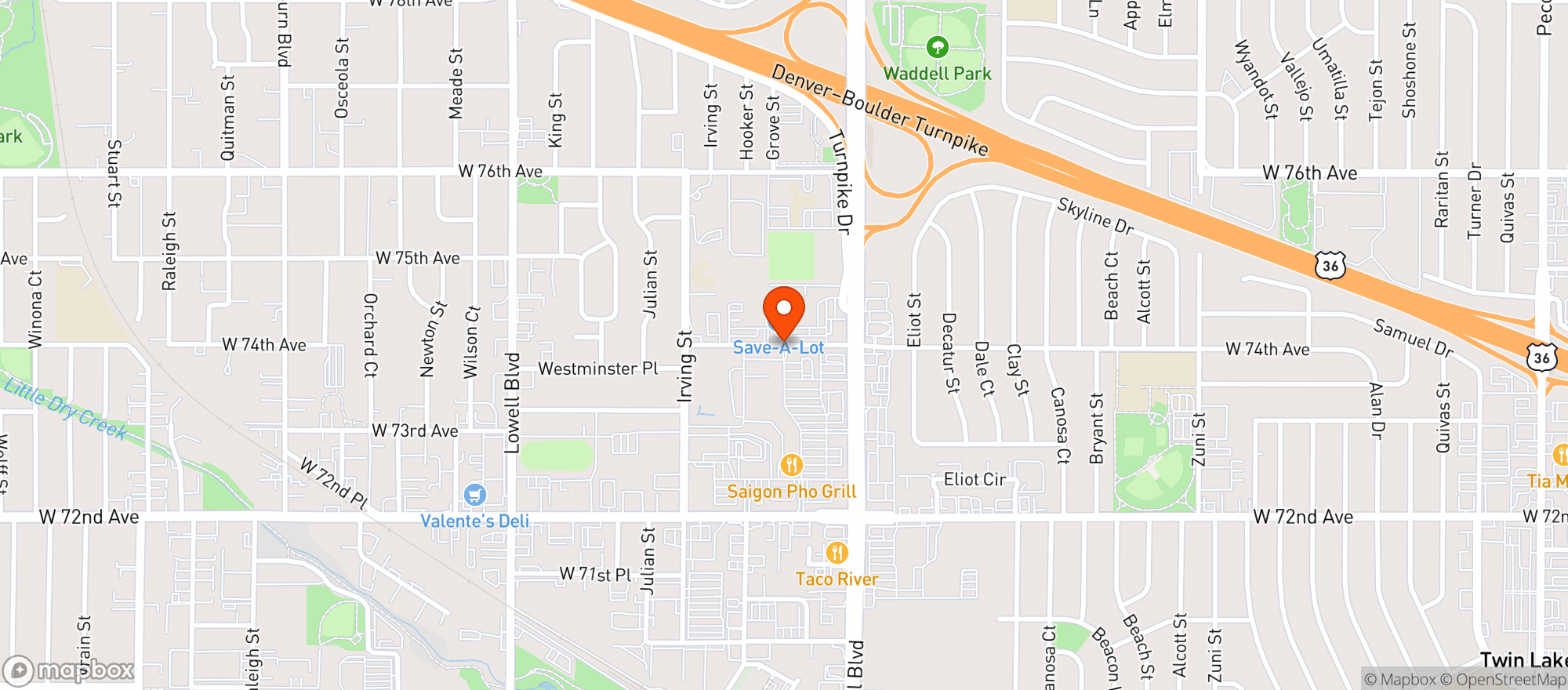 Map showing Viva Liquors