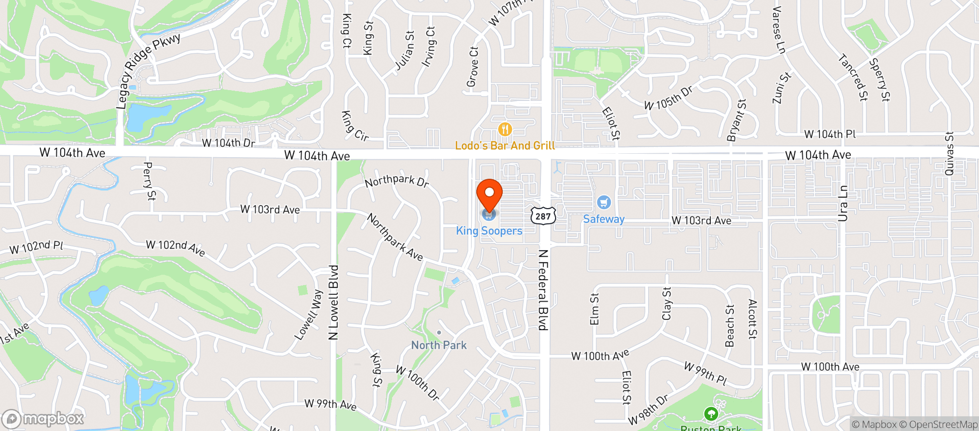 Map showing Kroger King Soopers