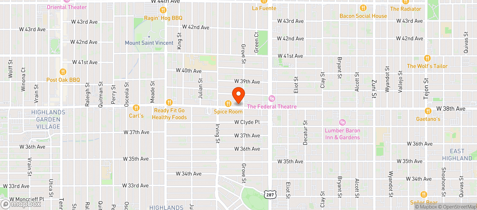 Map showing Higher Grade