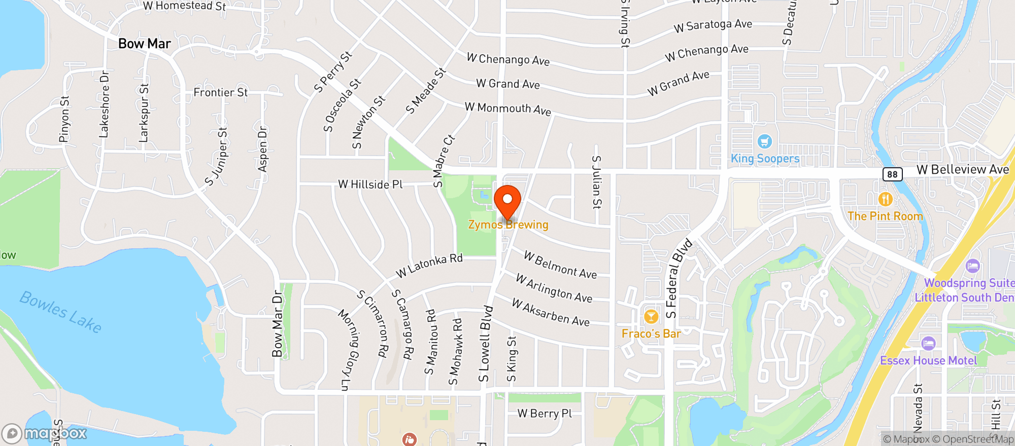 Map showing Caps Liquor Mart