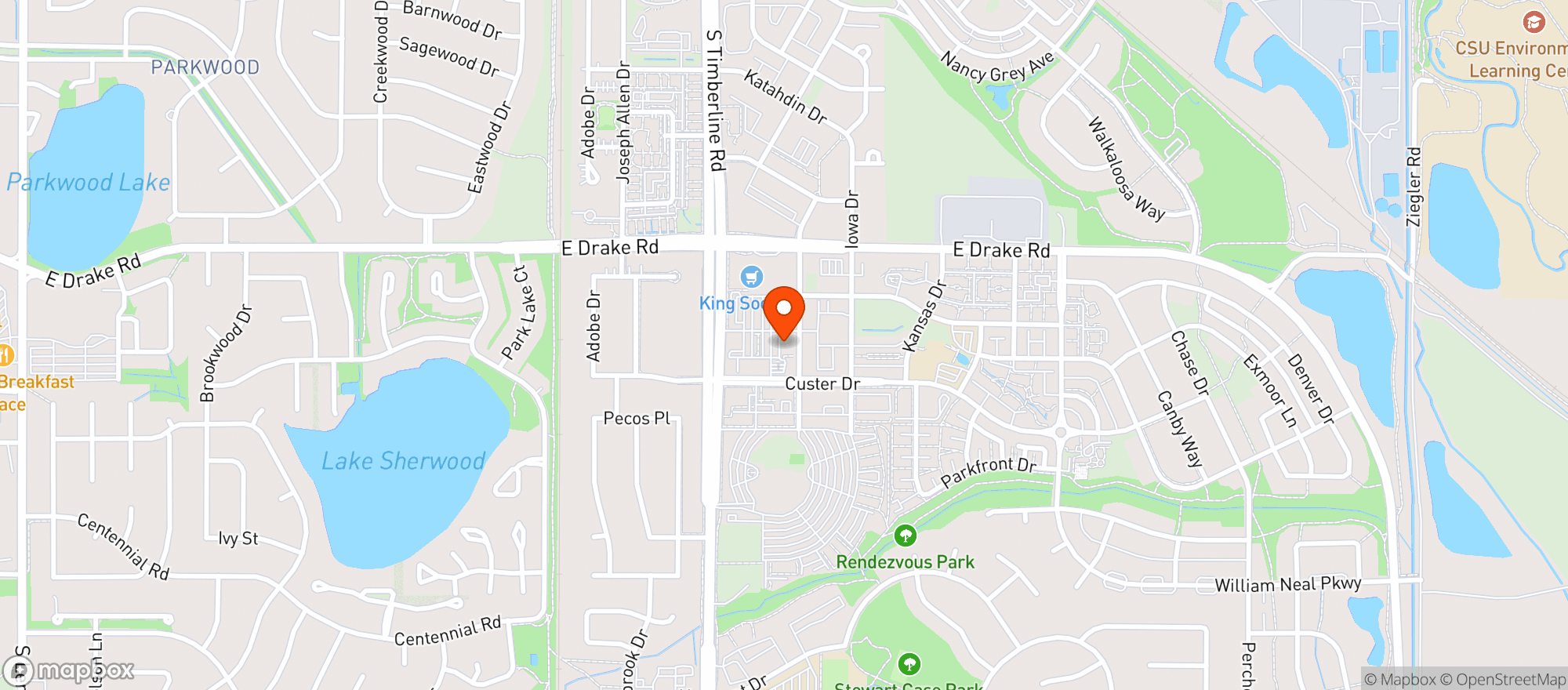 Map showing Krazy Karls Timberline
