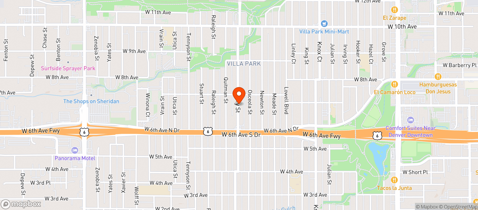 Map showing SPORTSMANS LIQUORS