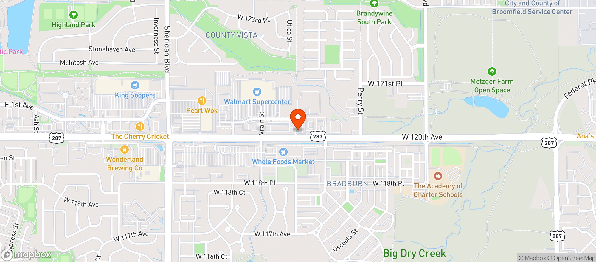 Map showing The Old Man Bar