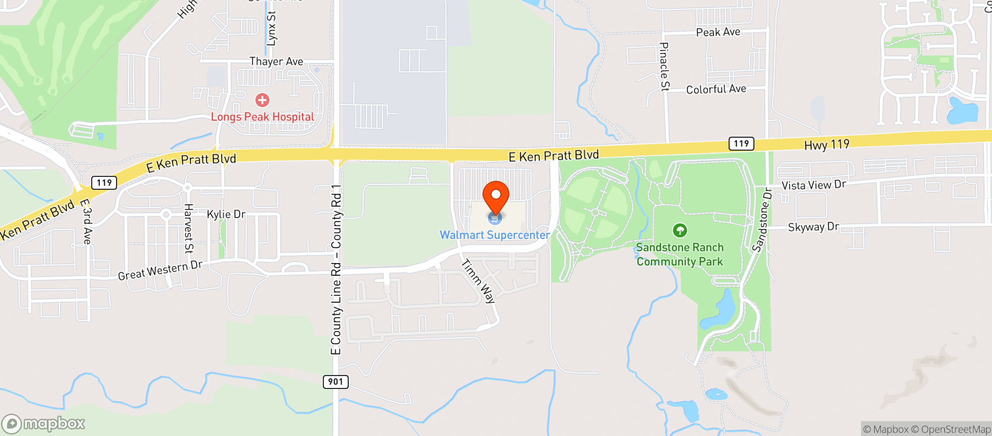 Map showing Walmart Supercenter #905