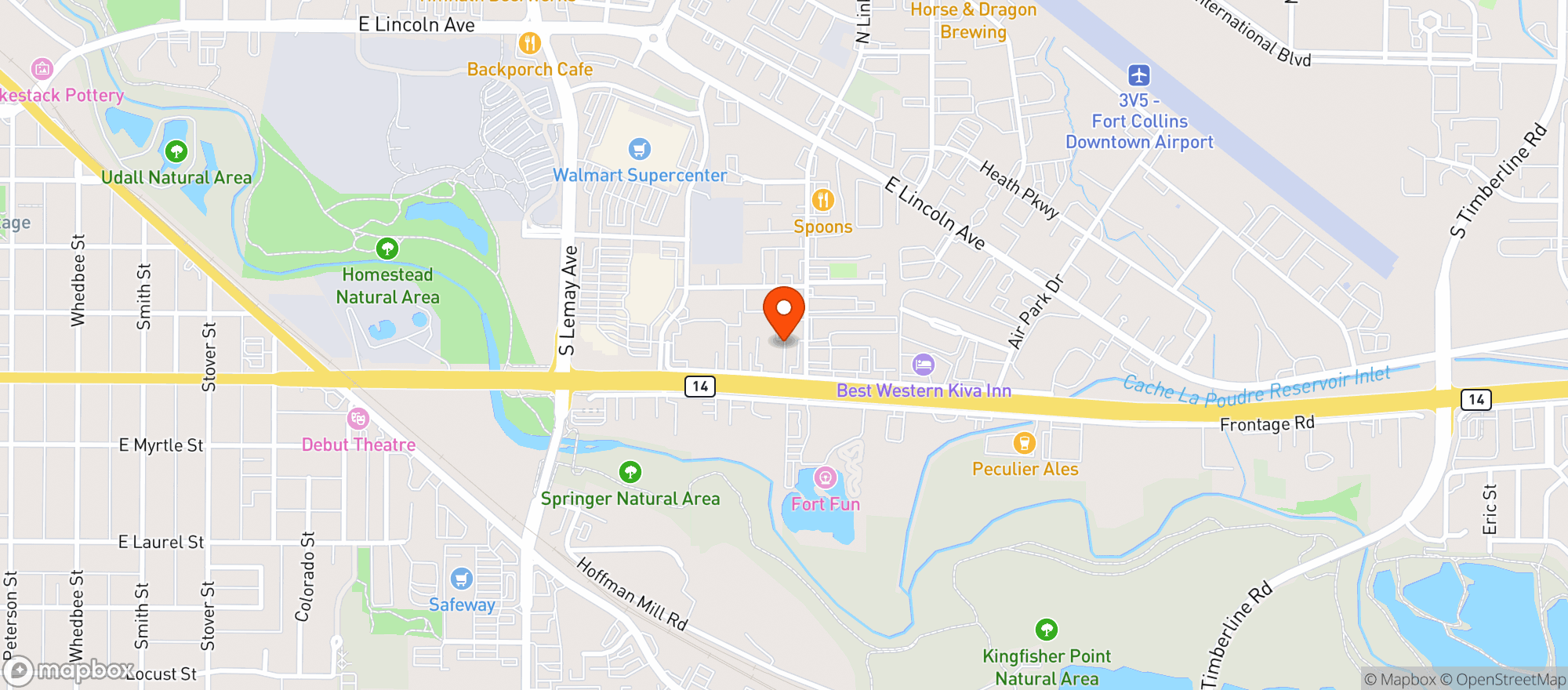 Map showing Elks Lodge #804