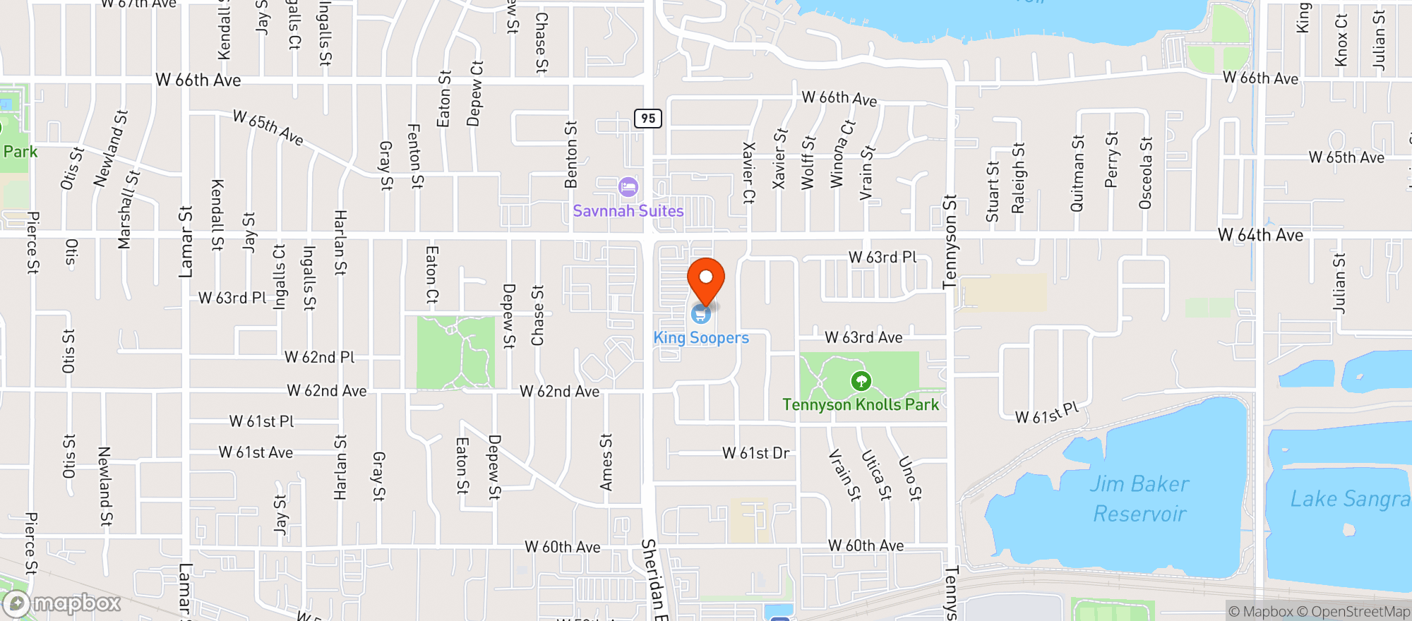 Map showing Kroger King Soopers