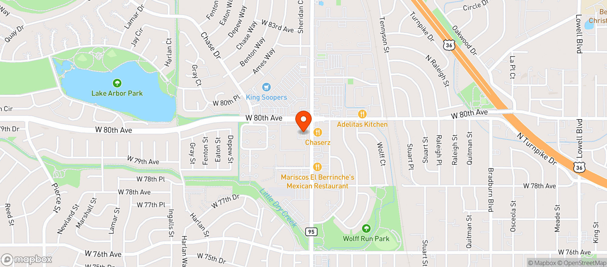 Map showing Kum & Go
