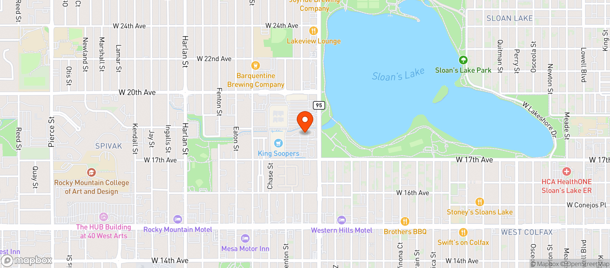 Map showing J&J Liquor