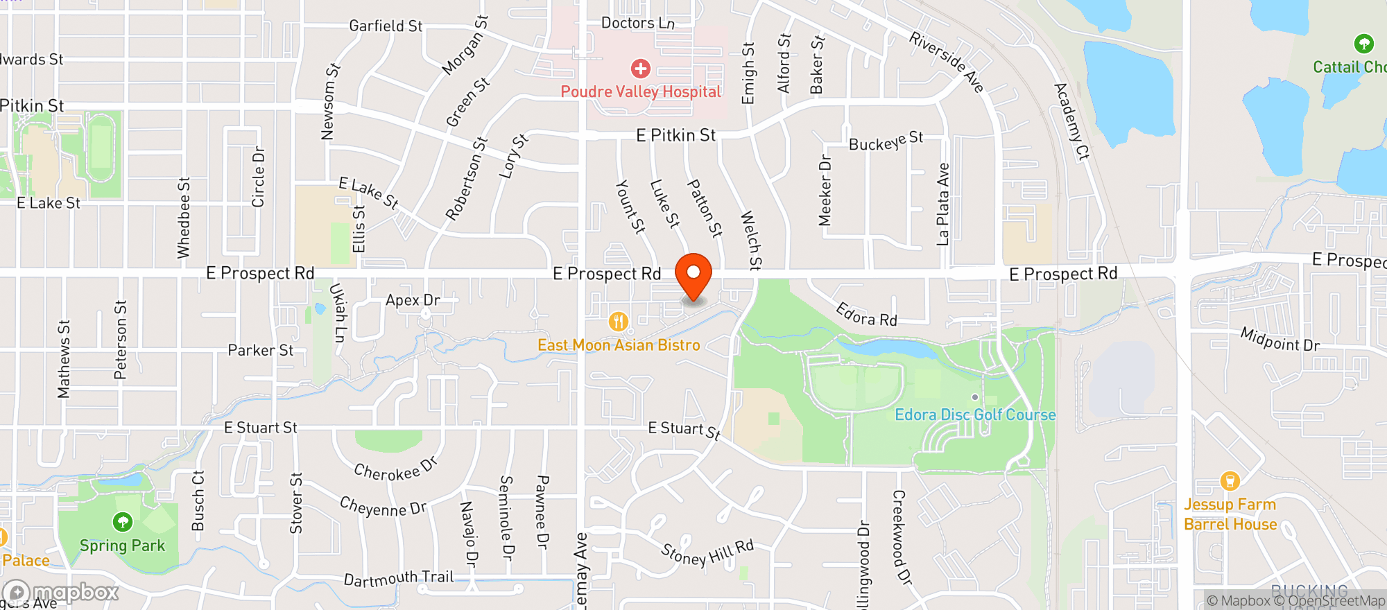 Map showing Genesis Health Clubs