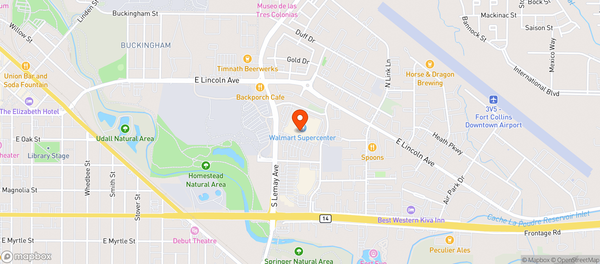 Map showing Walmart Supercenter #2729