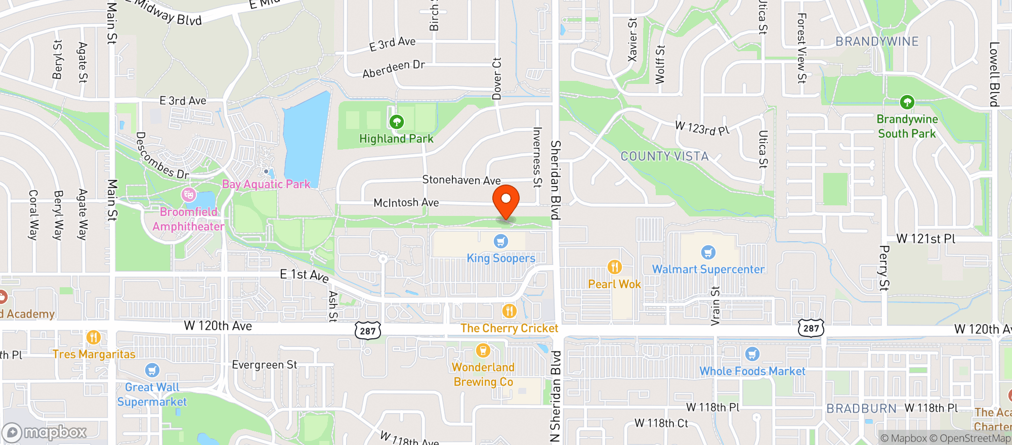 Map showing Kroger King Soopers
