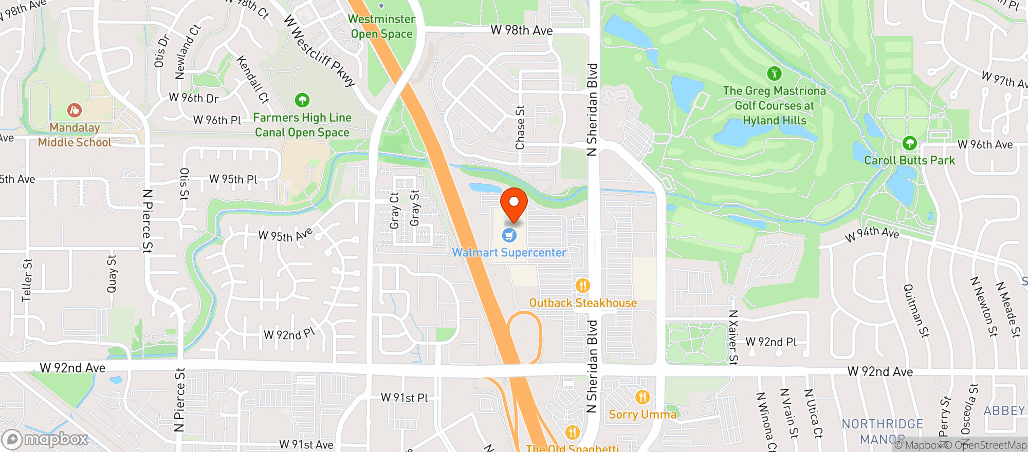Map showing Walmart 2223
