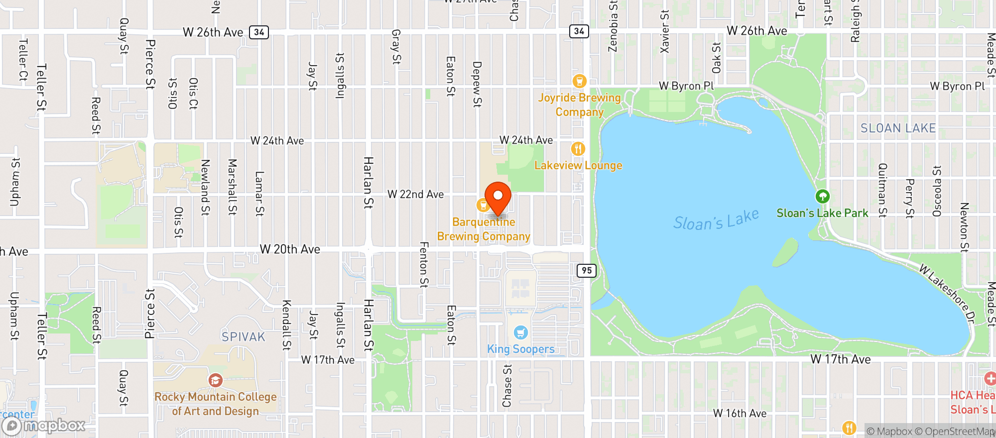 Map showing Roger's Liquid Oasis