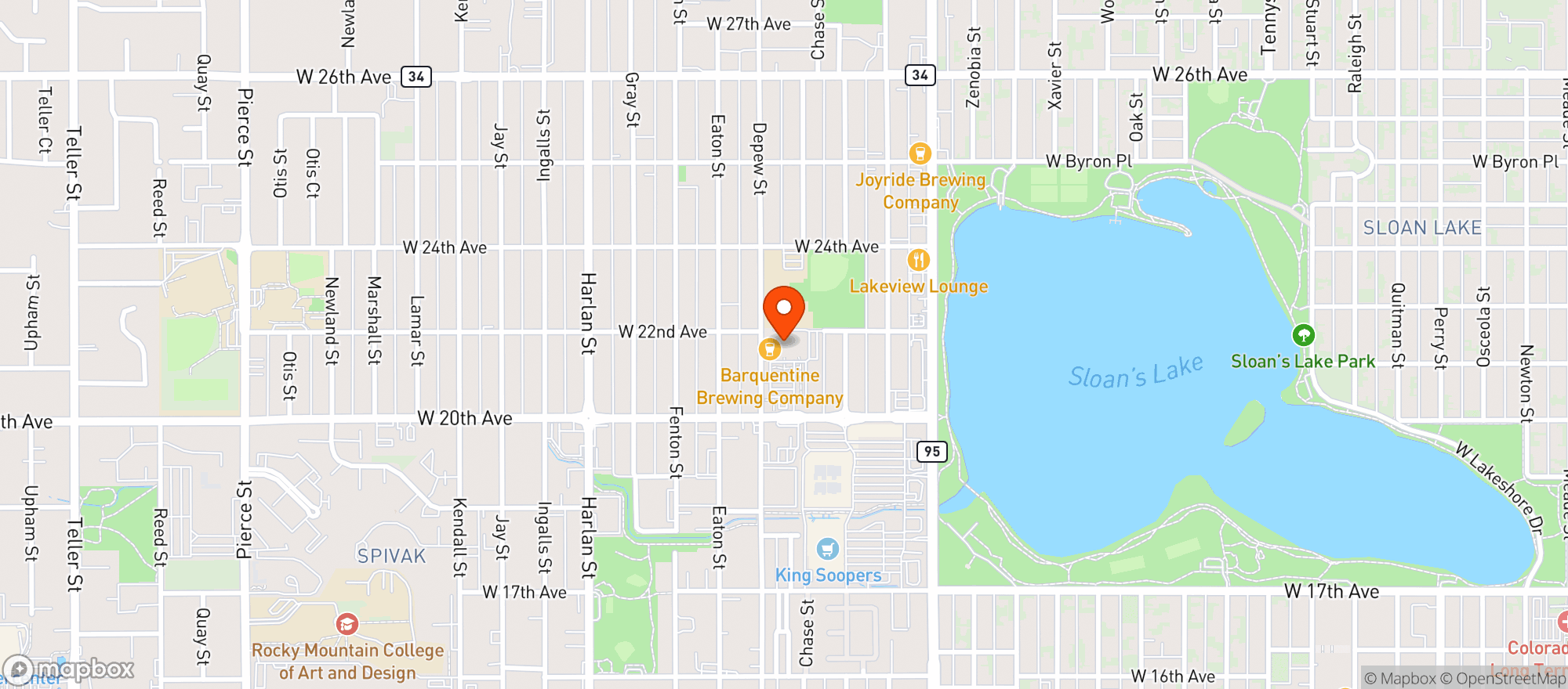 Map showing Depew Liquors