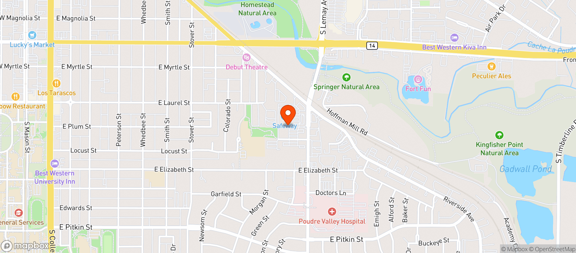 Map showing Safeway