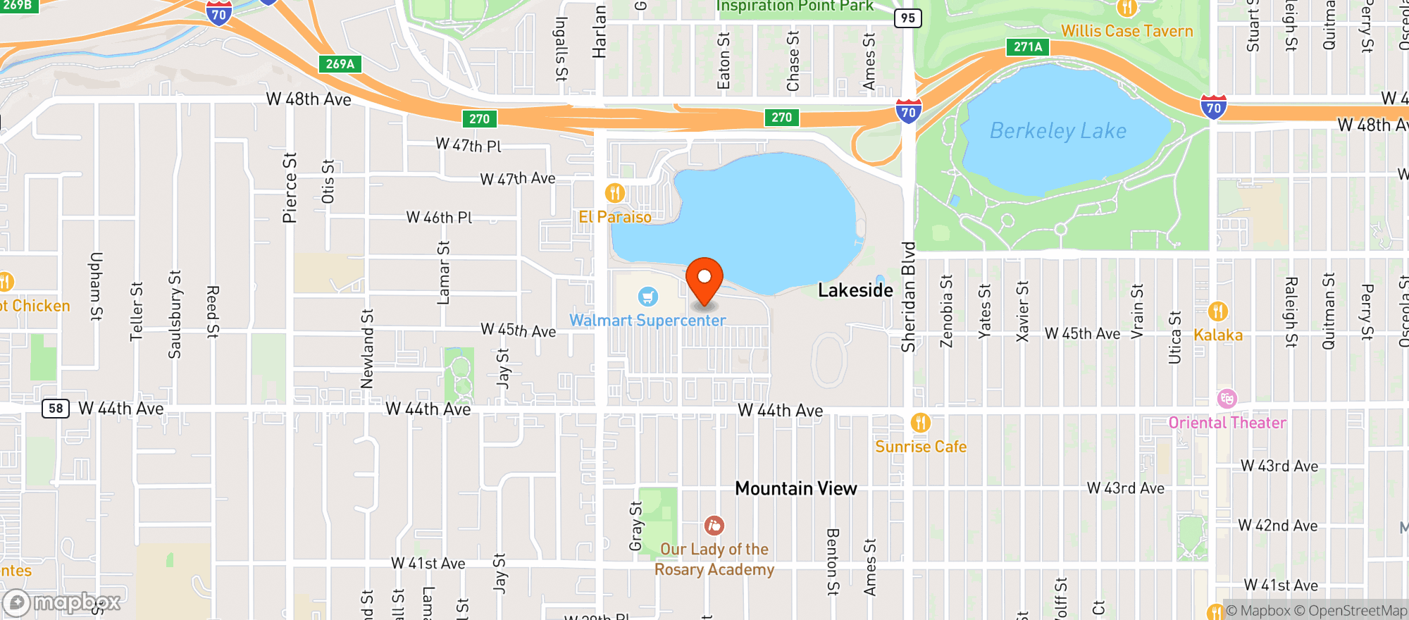 Map showing Molly's Spirits - Lakeside