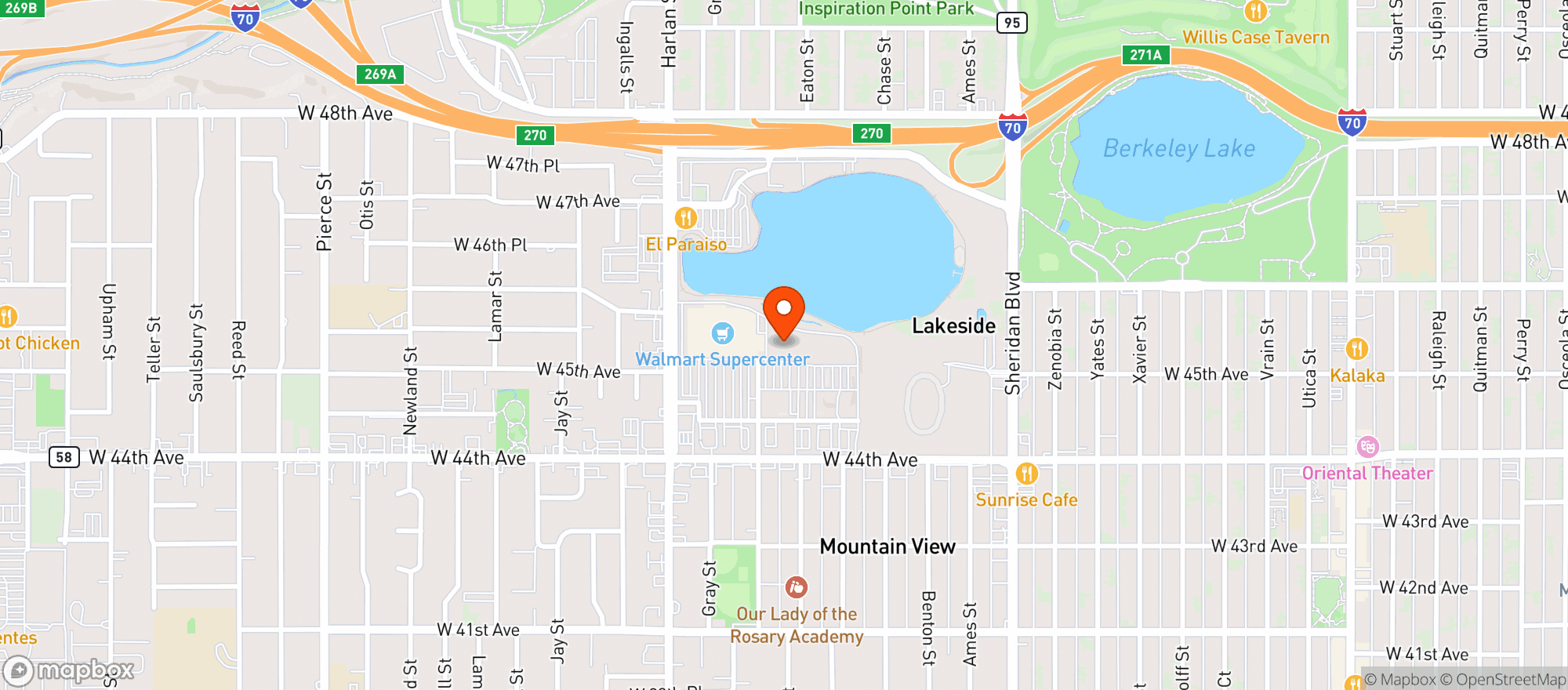 Map showing MOLLYS SPIRITS