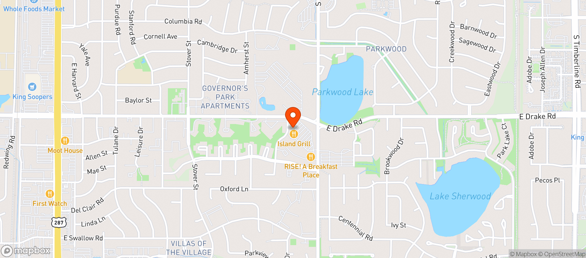 Map showing Fuego Pizza Company