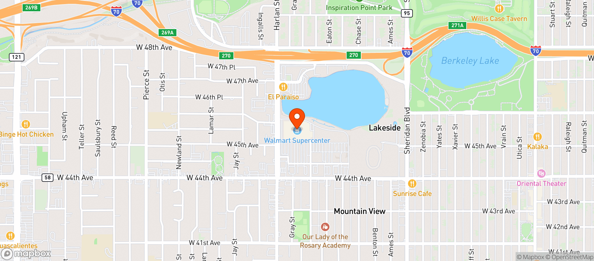 Map showing Walmart 5957