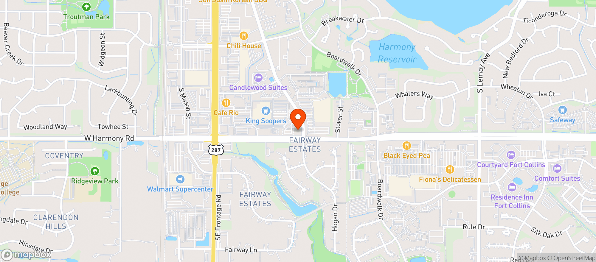 Map showing Zeus Liquor
