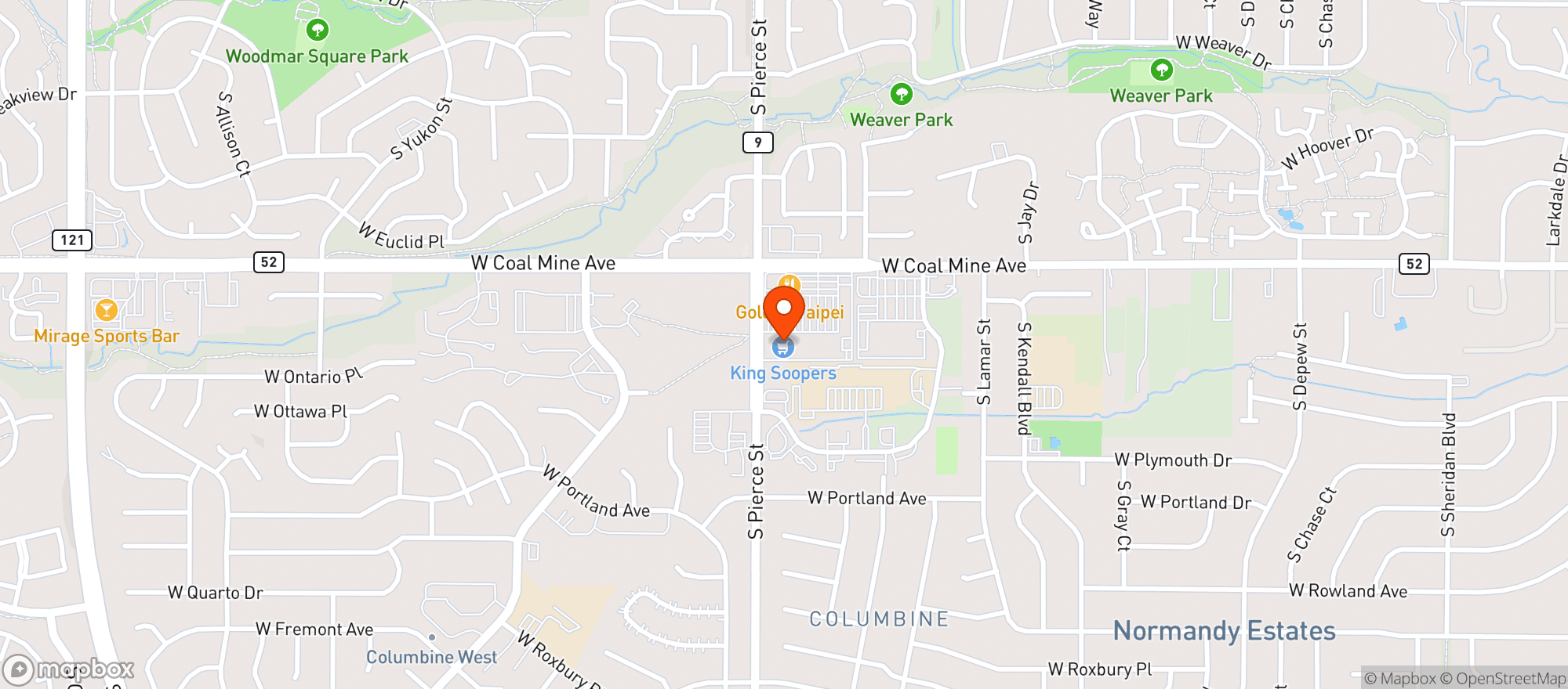 Map showing Kroger King Soopers