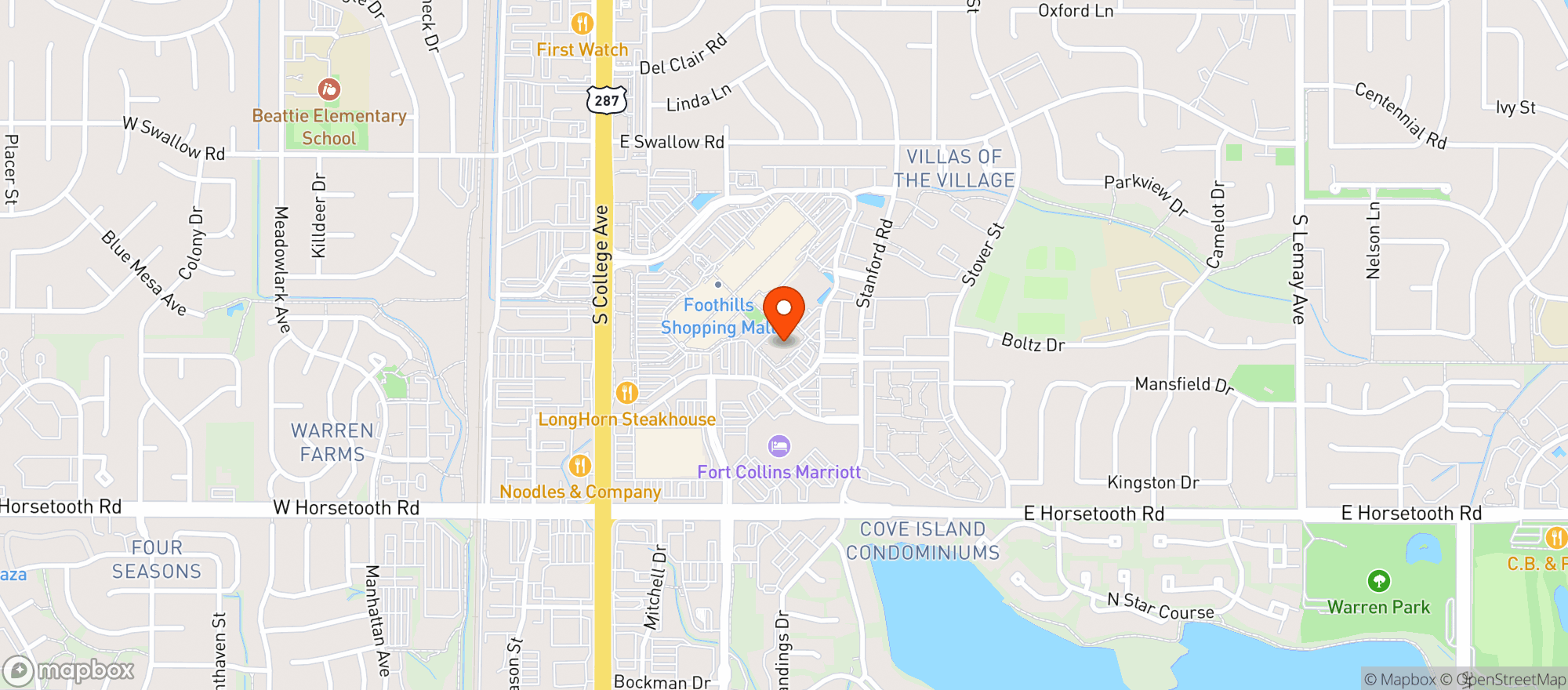 Map showing Cinemark Movie Bistro #1125