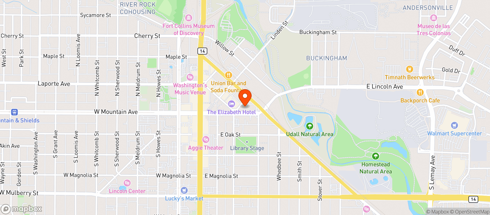 Map showing Melting Pot Restaurant