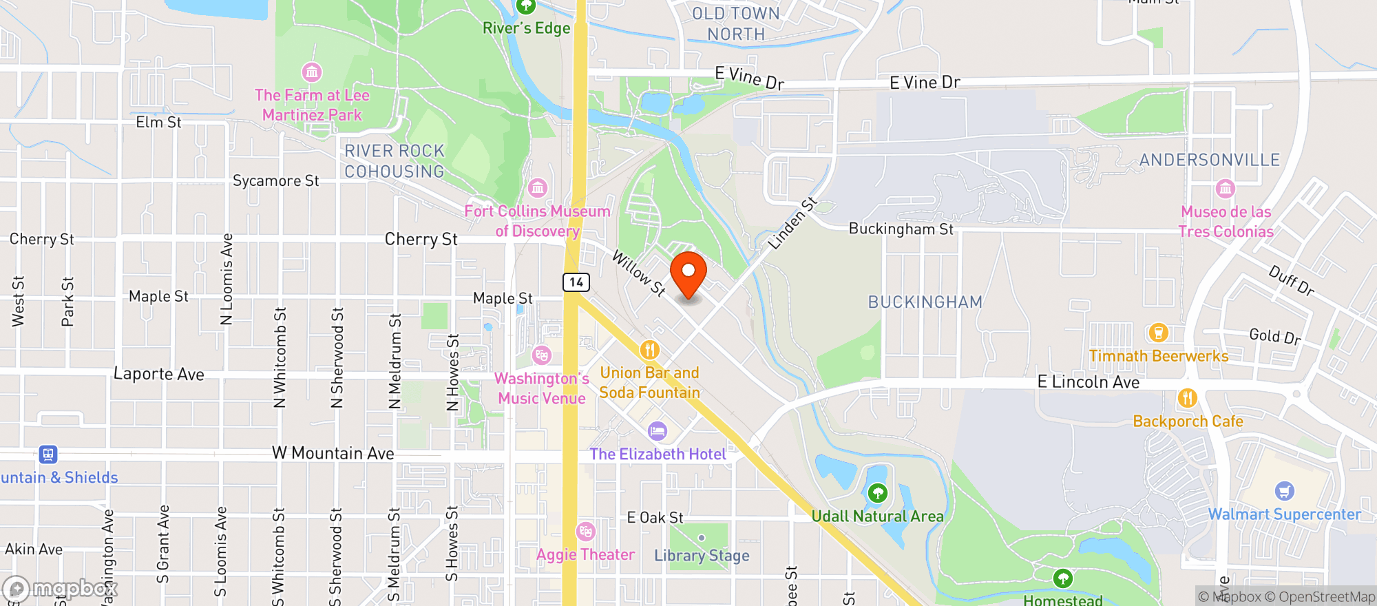 Map showing Wolverine Farm Letterpress & Public